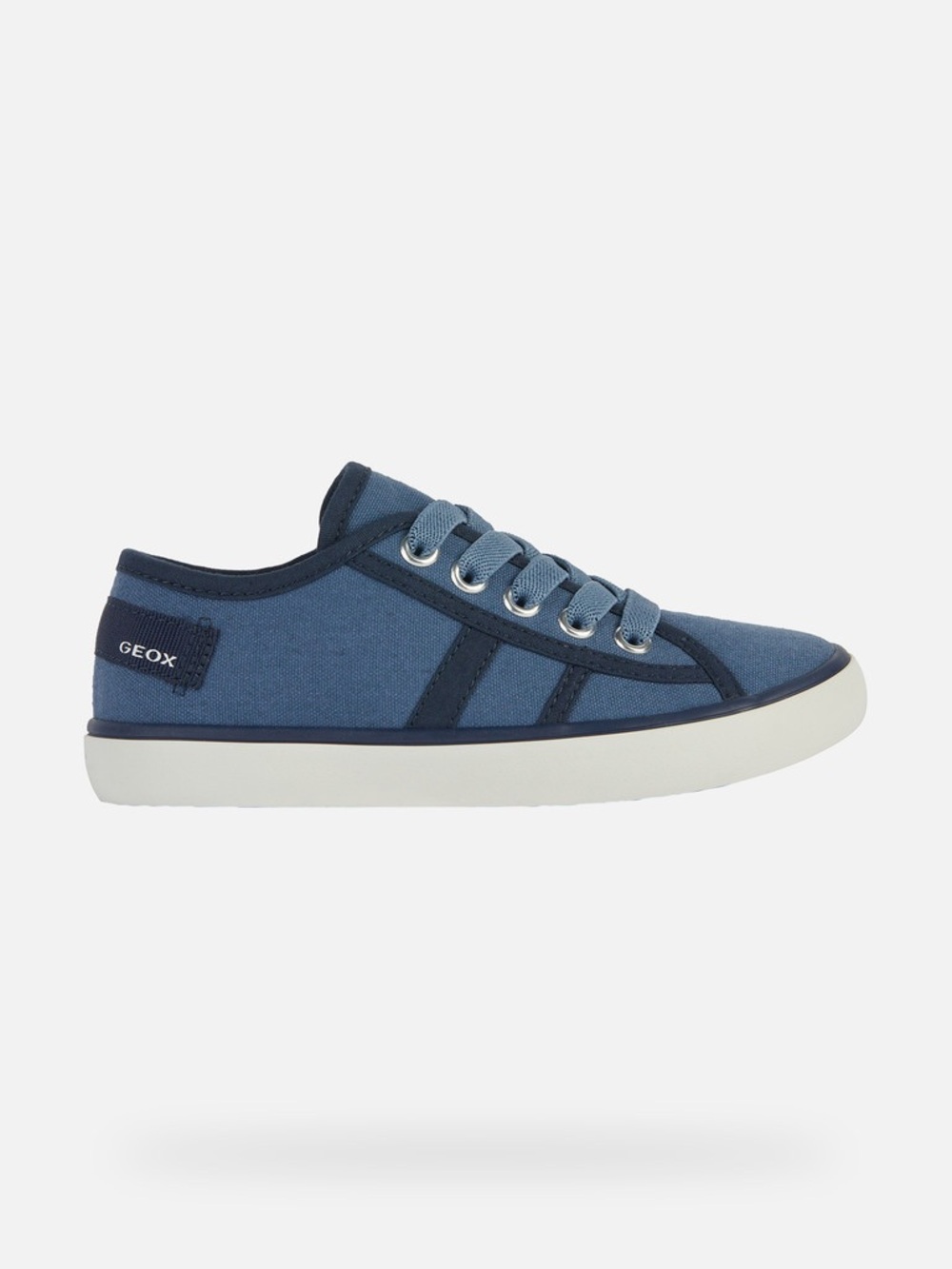 Geox Kids Gisli Blue Canvas Low-Top Sneakers